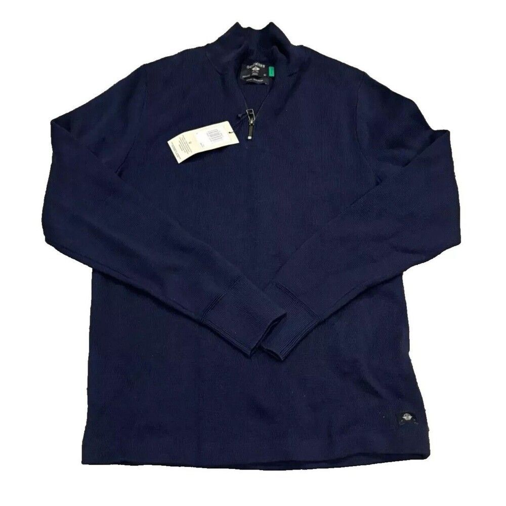 Dockers Men's Regular Fit Polo Quarter Zip Sweater sz S  Blue